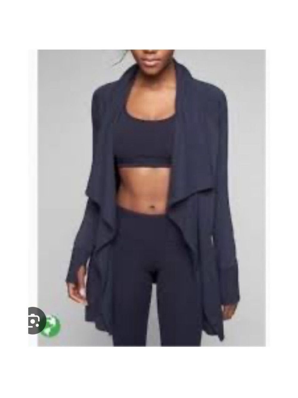 Women's Athleta Long Sleeve Studio Magnetic Wrap Cardigan XS Navy Blue